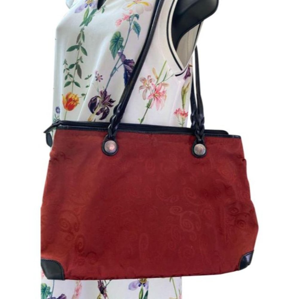 Brighton Red Black Large Nylon Tote Bag